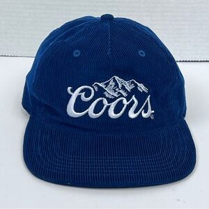 Coors Banquet Mad Engine Blue Corduroy Cotton Adjsutable Baseball Cap One Size